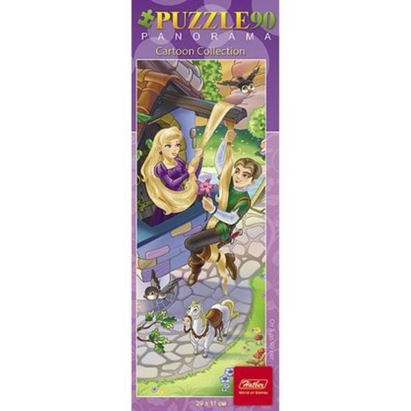 ПАЗЛЫ-ИГРА 90 элементов А4ф 110х290мм Панорама-Рапунцель- , 